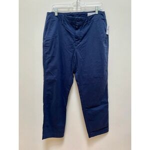 Gap Womens 14 Navy Blue Downtown Khaki Pants Straight Leg Chino Stretch NWT